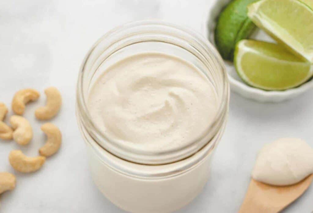 cashew lime crema in a jar