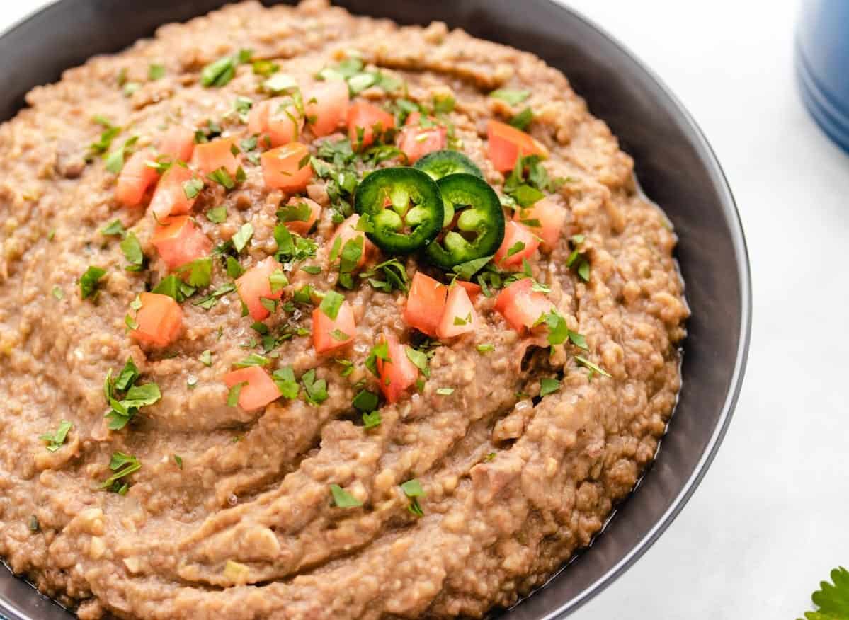 Homemade Oilfree Refried beans (Vegan) Three Little Chickpeas