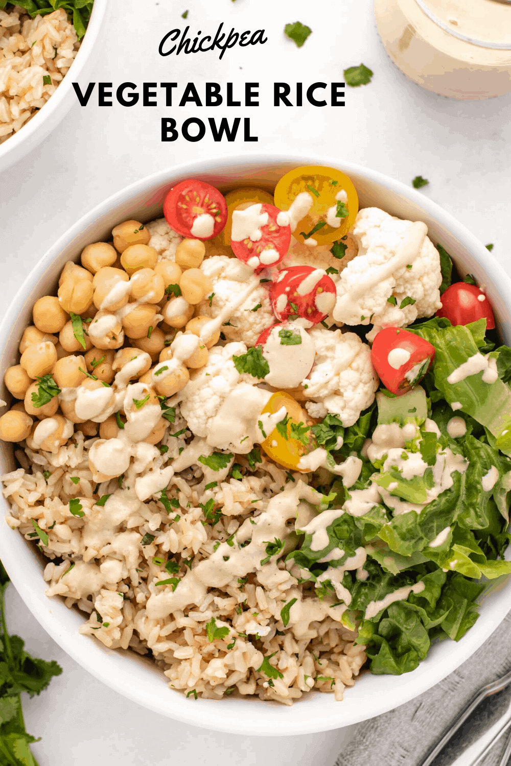 Chickpea Vegetable Rice Bowl - Three Little Chickpeas