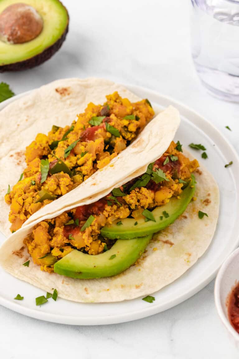 Spicy Tofu Scramble Tacos (OilFree) Three Little Chickpeas