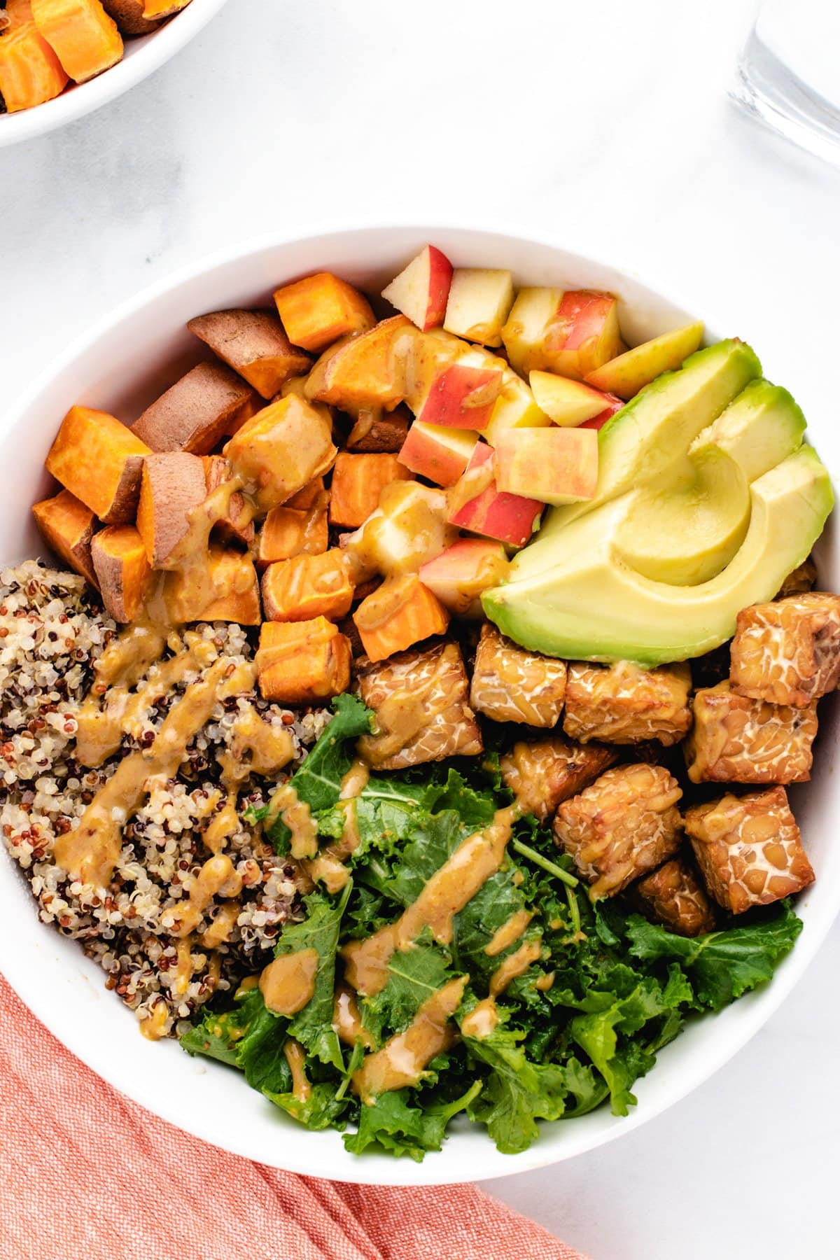 Maple Mustard Tempeh Buddha Bowl with Quinoa - Three Little Chickpeas