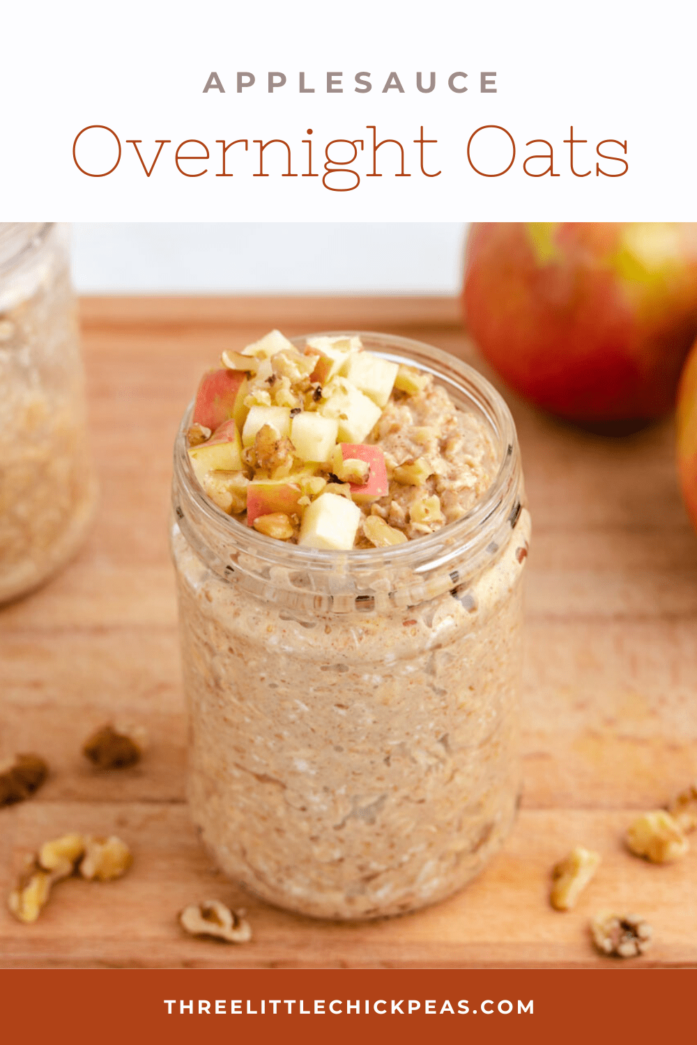 Applesauce Overnight Oats Three Little Chickpeas