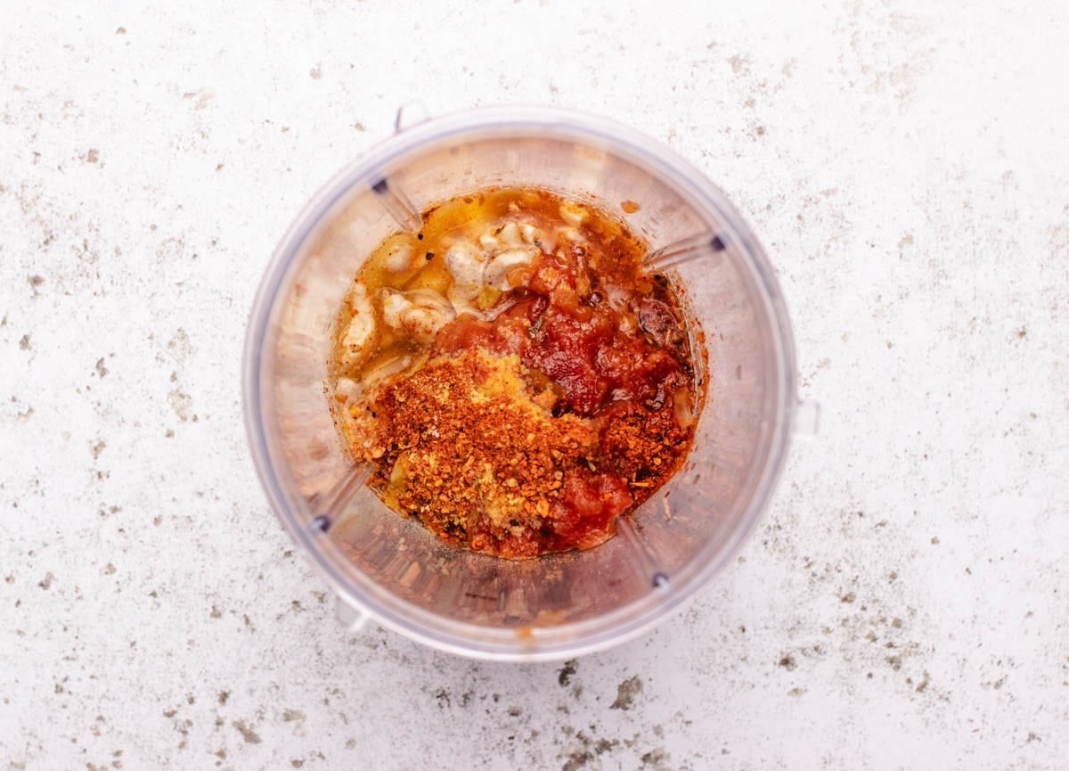 Cashews, salsa, lime juice, and taco seasoning not blended together.
